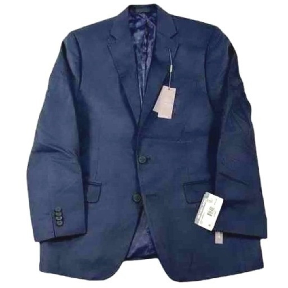 Michael Kors Faux Suede Sport Coat Mens 41R 40 42 Navy‎ Blue Blazer $295 NEW